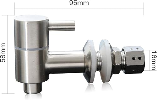 Miniatura 3 de Espiga de metal de acero inoxidable para dispensador de bebidas con pantalla (se adapta a apertura de 5/8 a 3/4 pulgadas), grifo de repuesto para