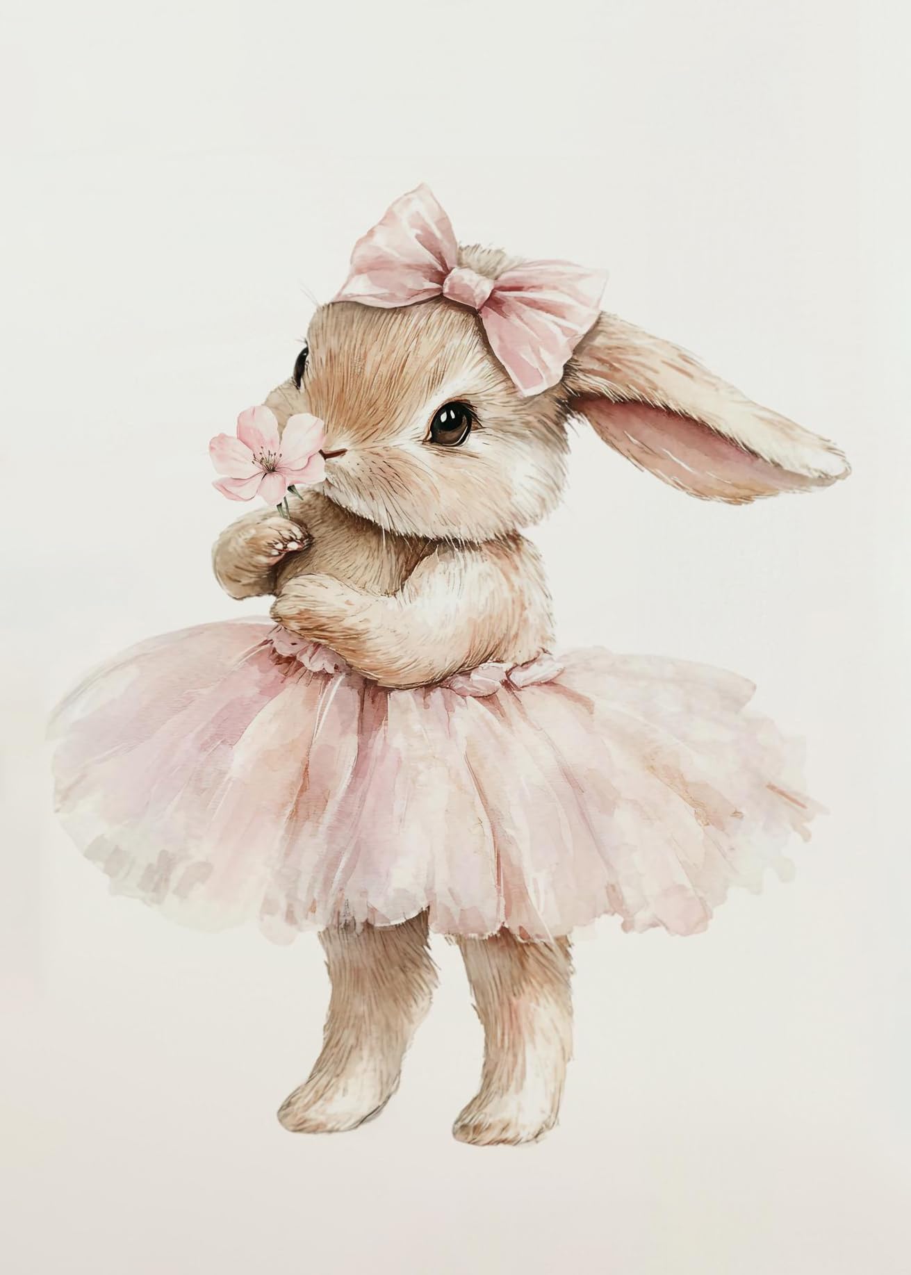 BeiYiHo 3 Tableau Lapin Chambre Fille Affiche Lapin Chambre Bebe 30x40cm Poster Chambre Ado Fille Boho Deco Chambre Enfant Bebe Rose Poudré Cadeau Toile SANS CADRE (BYCH082-30x40)