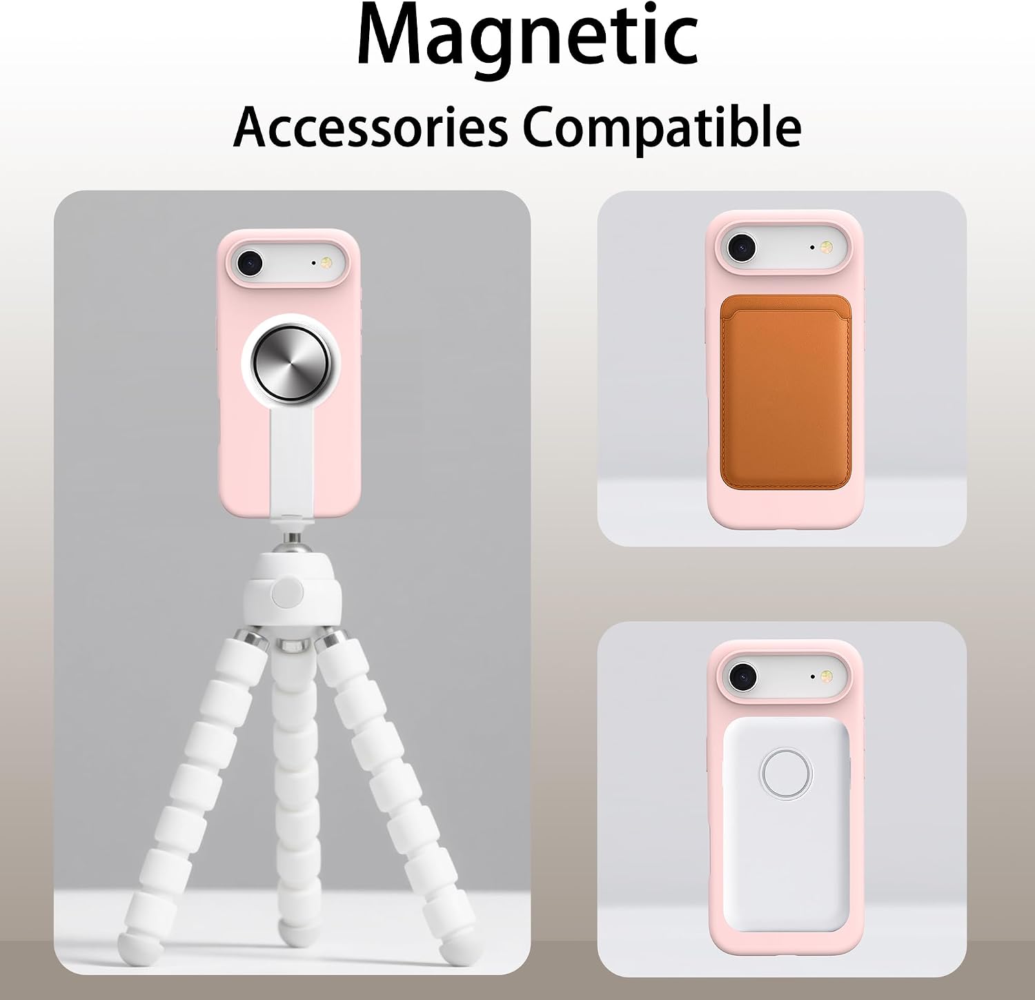 Magnetic Liquid Silicone Phone Case for iPhone Air, Silky Soft Touch, Slim Shockproof Protective Cover (Pink)