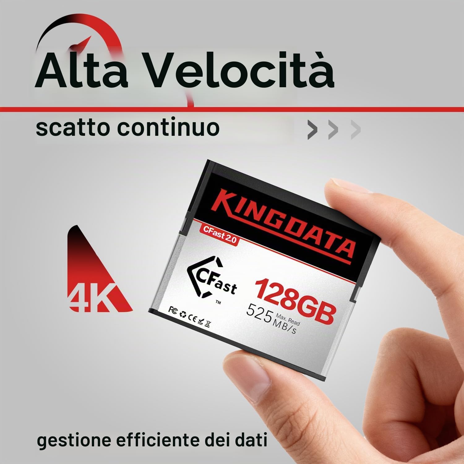 CFast 2.0 128GB Scheda di memoria CF card ad alta velocità GBper video 4 K registrazione HD compatibile con fotocamere professionali