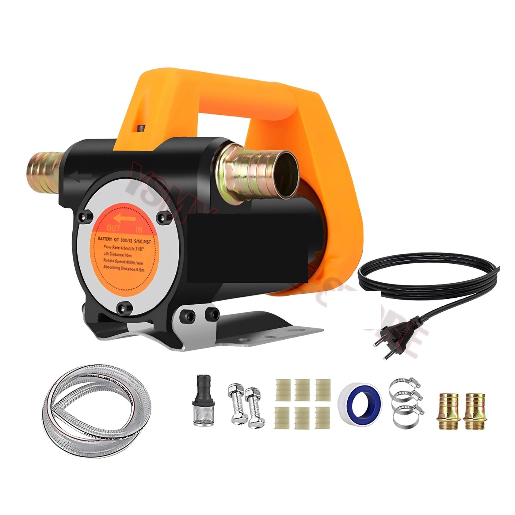 Healbyble 220V Host - 6M Hose Fuel Transfer Pump Kit,12Gpm Portable Electric Self-Priming 12V /220 990W For, Kerosene(220V Host - 6M Hose)