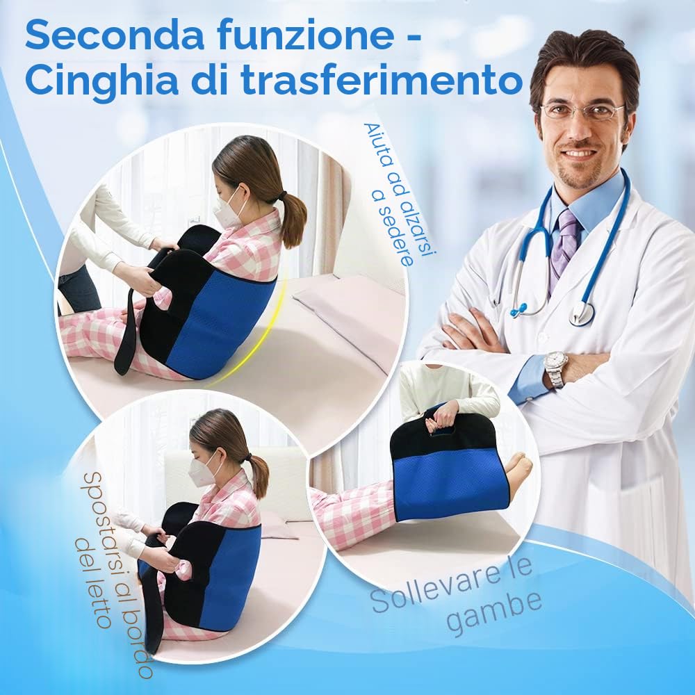 Cintura per dispositivo di tornitura per pazienti per binari del letto Anziani Adulti Sicurezza Letti d'ospedale per uso domestico Cinghie di trasferimento per il sollevamento Anziani