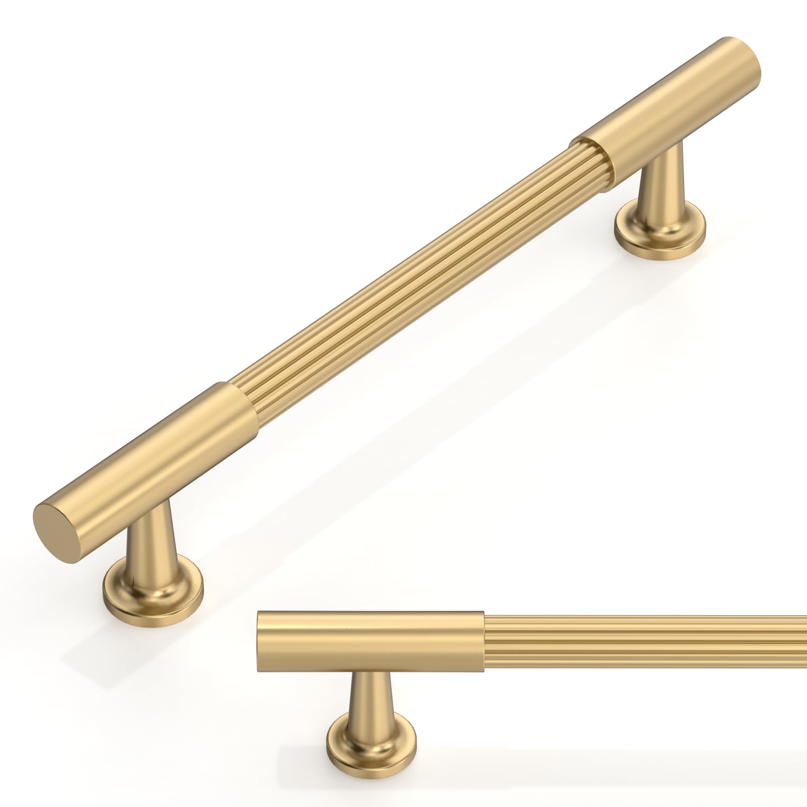Talentedeco 10 Pack Champagne Bronze Cabinet Pulls 5 Inch(128mm) Kitchen Cabinet Handles Cabinet Hardware for Drawer Pulls