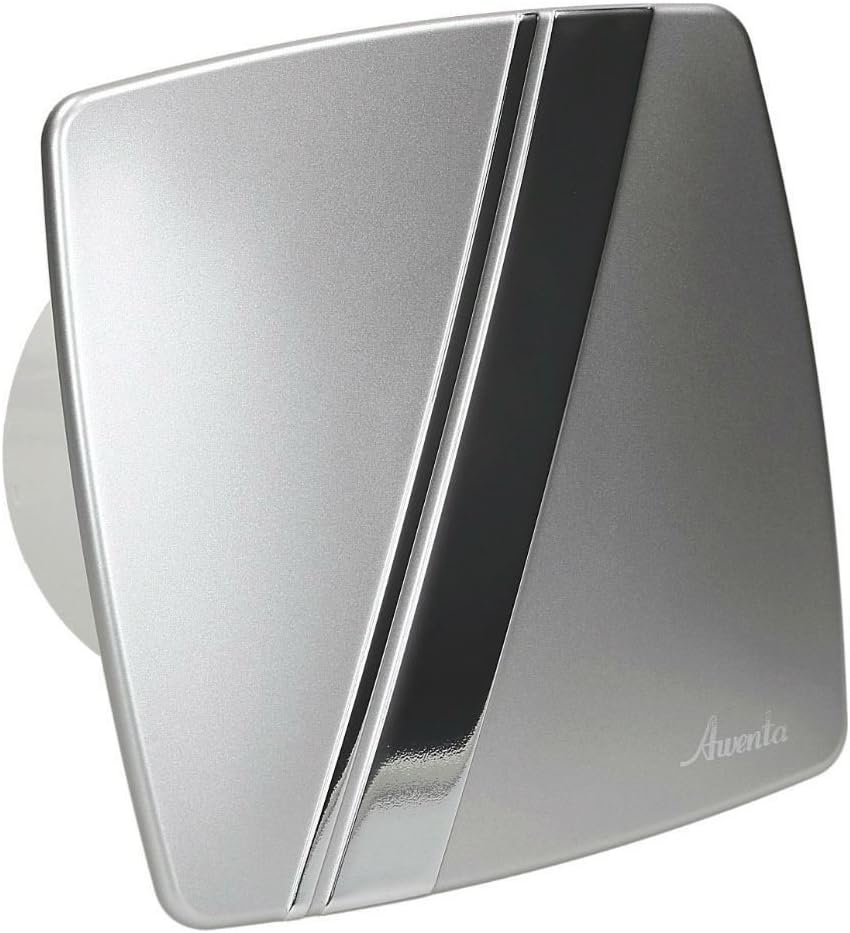 Satin Kitchen Bathroom Wall Extractor Fan 100mm Awenta LINEA Style with Timer