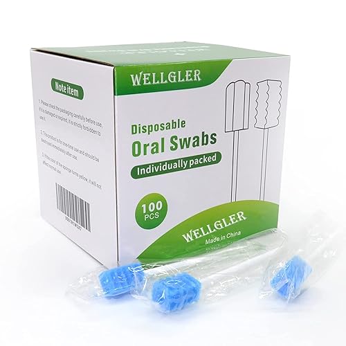 Miniatura 6 de Wellgler 's Hisopos orales desechables, hisopos de esponja estéril (100 unidades, azul cielo)