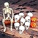 KIMOBER 8PCS Halloween Skull Heads Decor,Plastic Realistic Human Skeleton Skulls Head Prank Props for Party Bar Home Table Decorations (2 x 2.4 x 3 Inches)