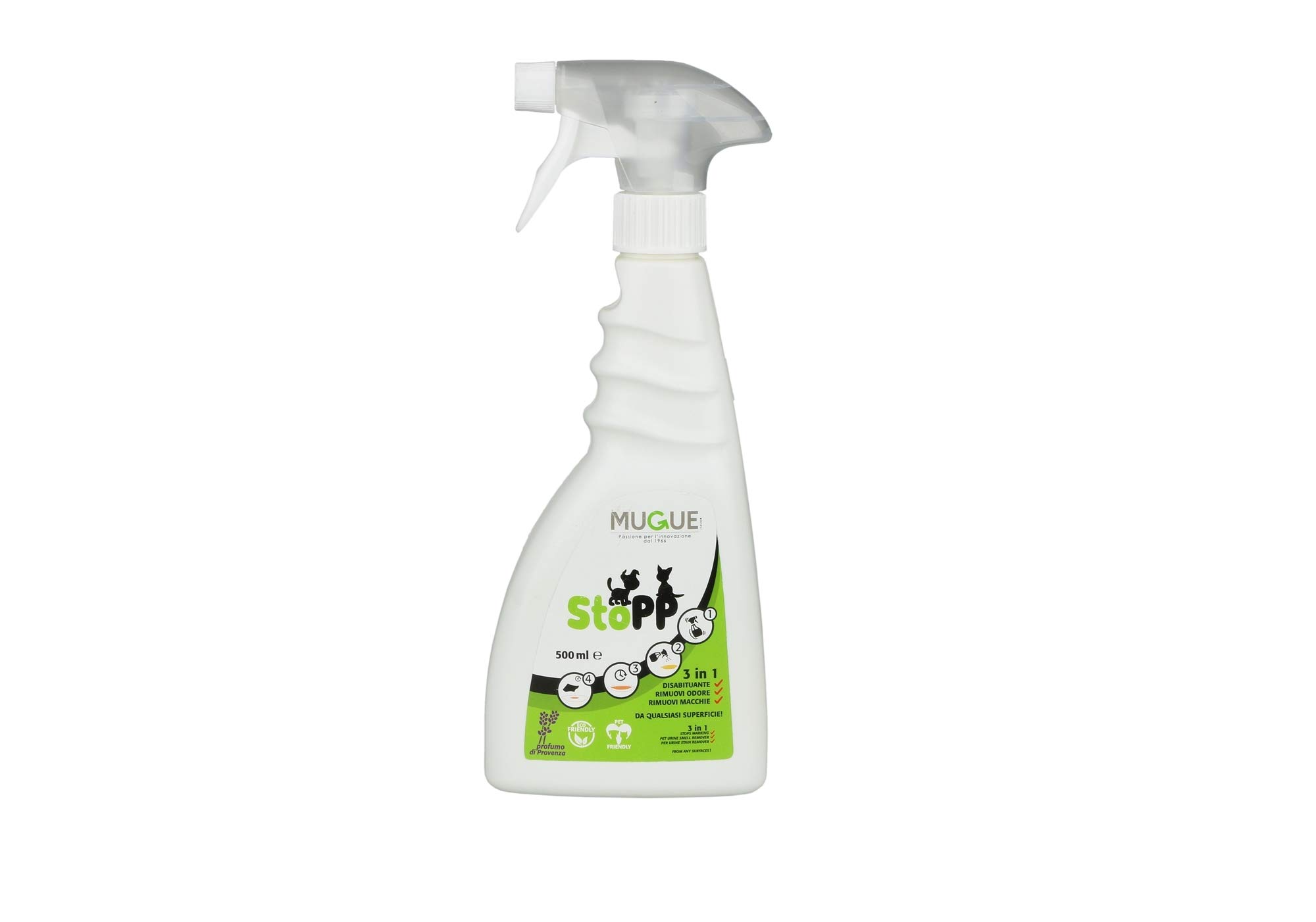 Mugue Stopp - DISABITUANTE, RIMUOVI ODORI e Macchie, (500 ml) - Made in Italy