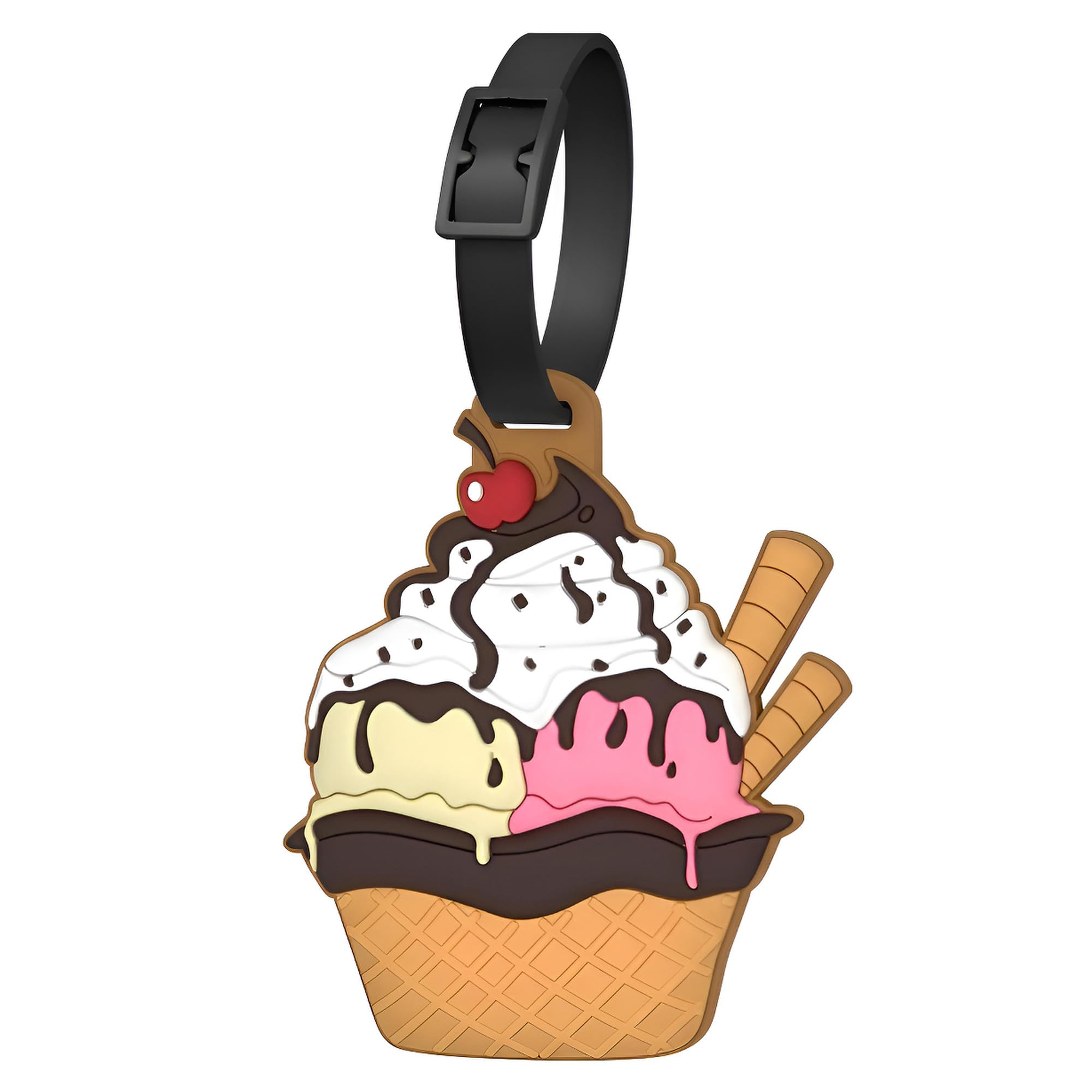 Ice Cream Luggage Tag for Suitcase Travel Accessories Durable Silicone ID Card Holder Cute Bag Identifier