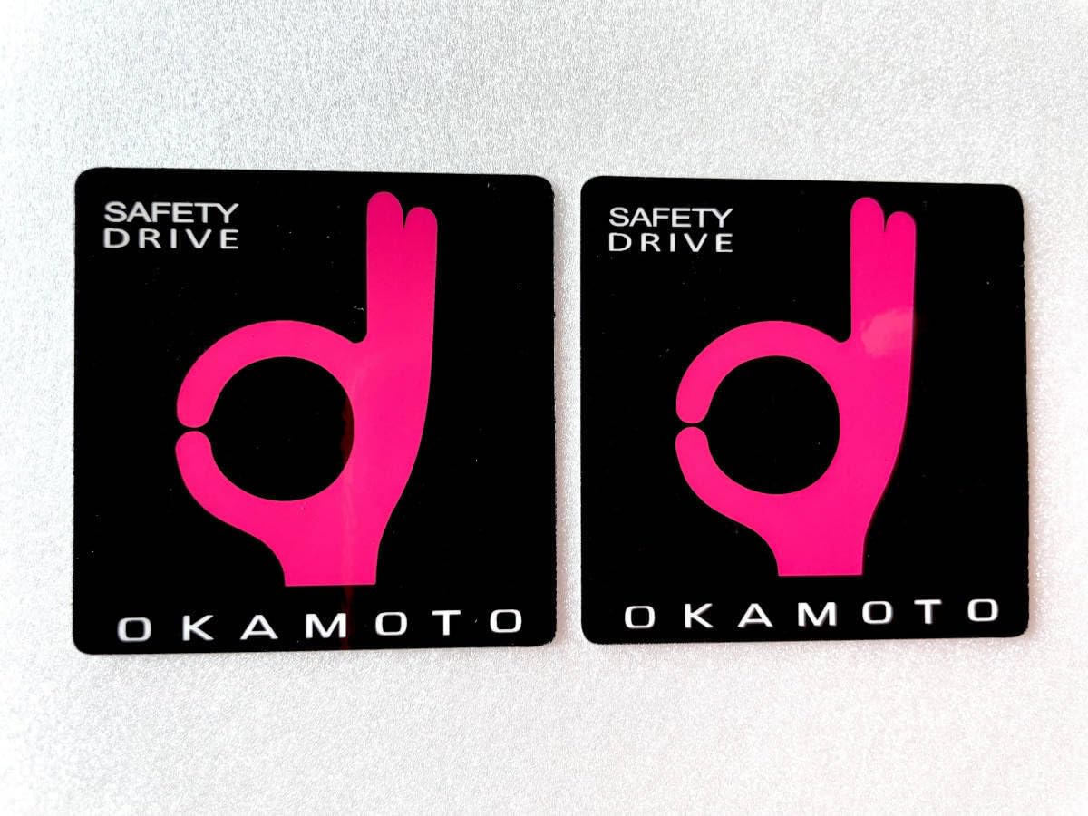 Amazon.co.jp: 2枚セット オカモトステッカー ピンク(ミニ) OKAMOTO 