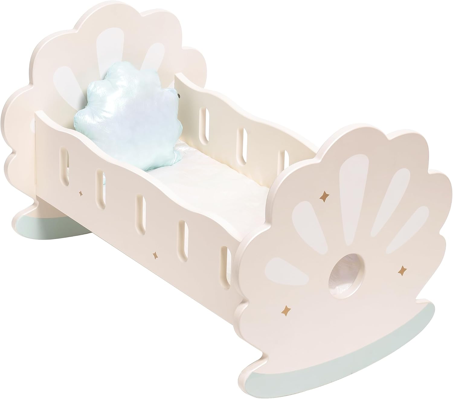 Amazon.com: ROBOTIME Baby Doll Crib, Baby Doll Bed, Doll Rocking Cradle ...