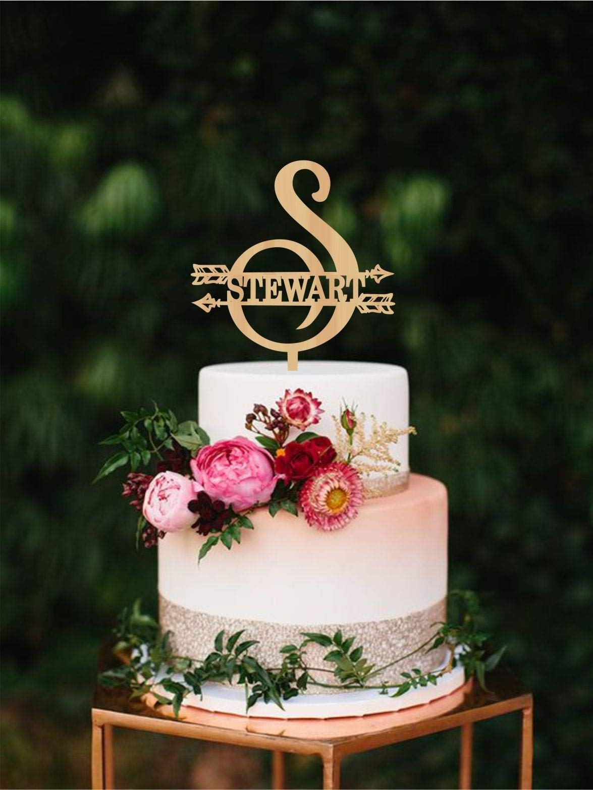Buy S Initial Wedding Cake Toppers Monogram Wedding Topper Single Letter S Last Name Cake Topper