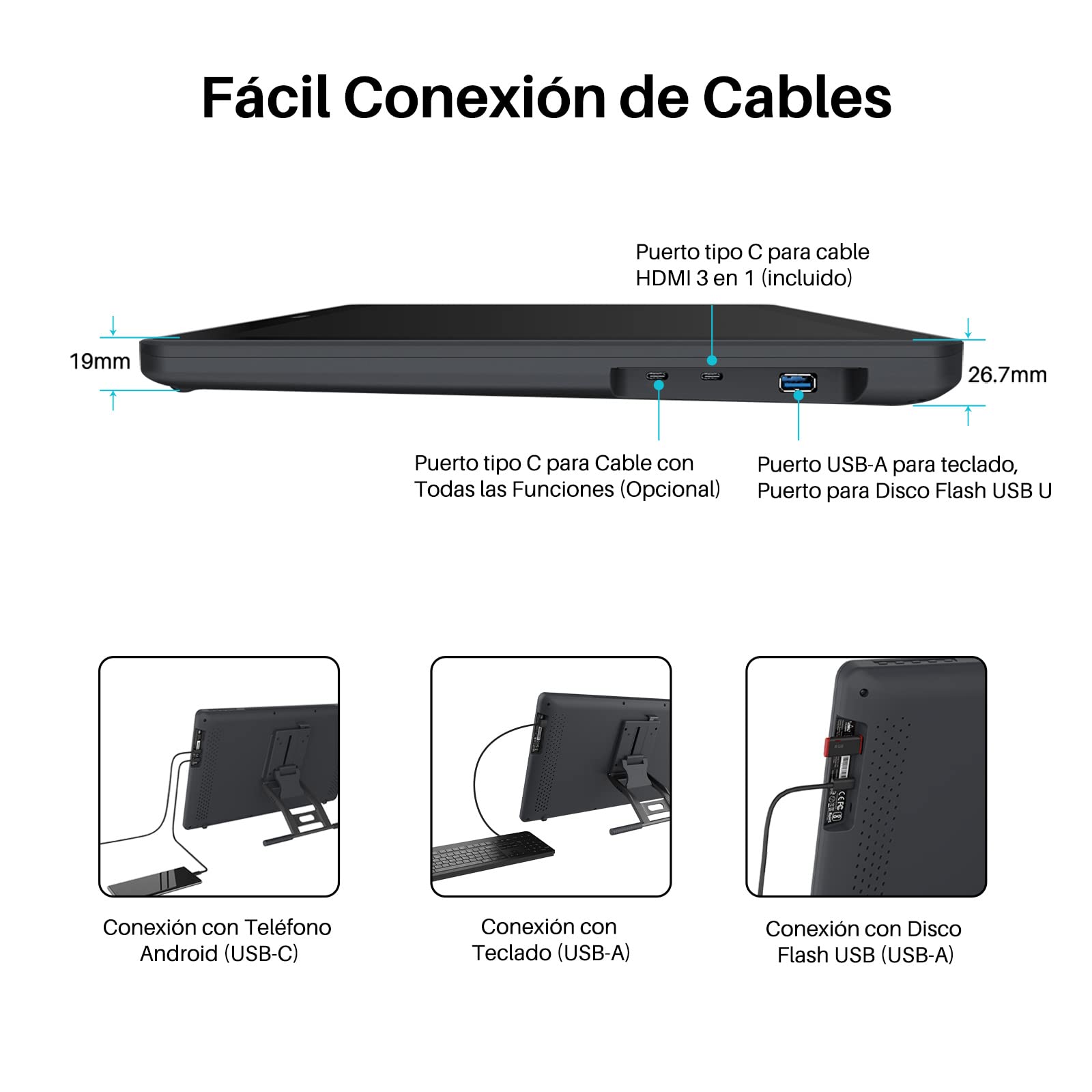 HUION Kamvas 22 Tableta Gráfica con Pantalla, Monitor de Dibujo de 21,5 Pulgadas, con Lápiz sin Batería PW517, para Trabajo Remoto, Dibujar, Diseño, Compatible con PC, macOS, Android, Linux