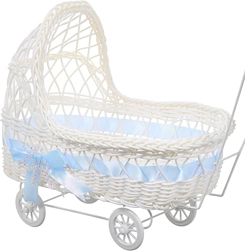 Gadpiparty Cesta de regalo de ratán, cesta de flores de caramelo, cesta de almacenamiento tejida, cesta de almacenamiento para dulces, cesta de