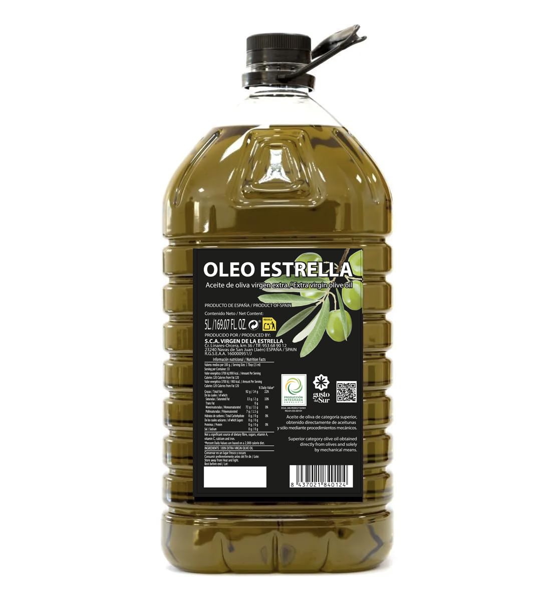 Extra Natives Olivenöl Picual 5 Liter Oleo Estrella