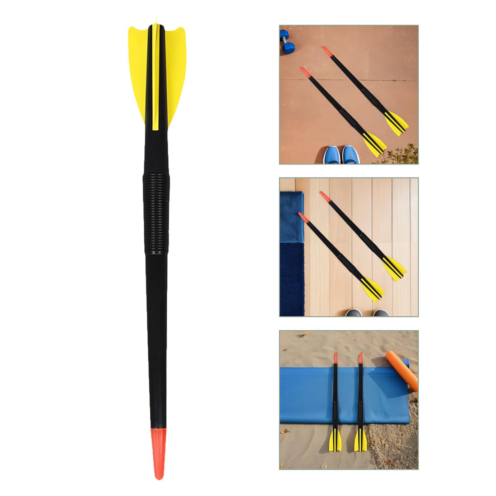 HANABASS 2 Pièces Javelot en Plastique pour Enfants Javelot Turbo Javelot de Baseball Javelot des Jeunes entraînement Lancer du Javelot Accessoire de Javelot Scolaire Abdos Jaune