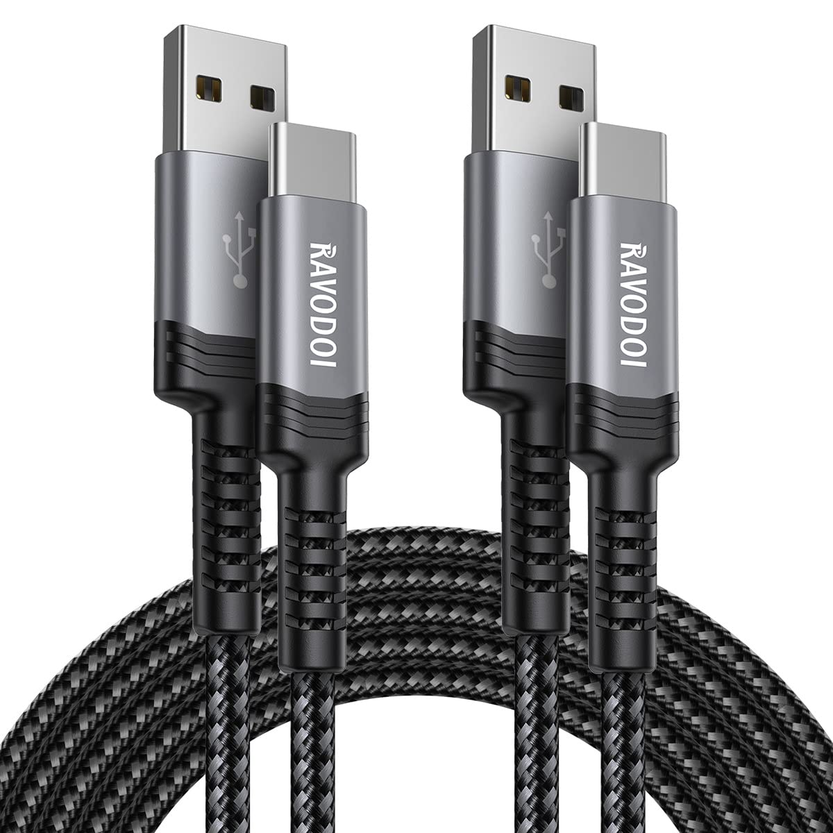 RAVODOI USB C Kabel 3M 2 Stück QC3.0 Ladekabel USB C Geflochten Schnellladekabel USB C für iphone 15 Pro MAX, Samsung Galaxy S20 S21 Plus S22 S23 S24 Ultra S10 S9 A21 A51 A71, Note 20 10, PS5, Switch