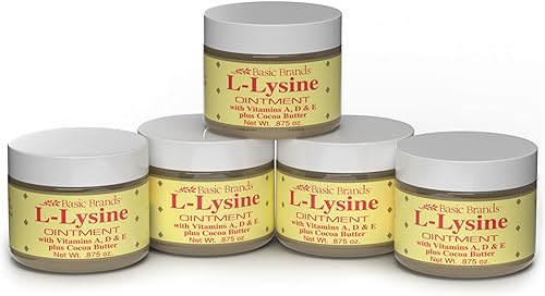 Basic Organics L-Lisina Ungüento 0.87 oz (Paquete de 5)
