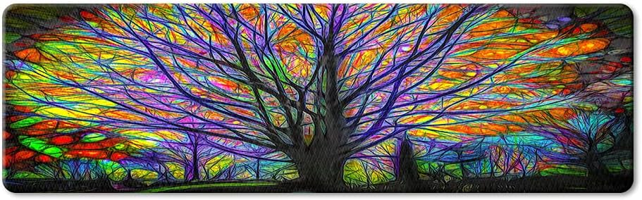 QiyI Floor Comfort Mat 1 Piece Kitchen Rug Leather Waterproof Long Runner Rug Non Skid Laundry Standing Mat Purple Home Office Décor Anti Fatigue Foam Cushioned Doormat 17" W x 59" L - Glorious Tree