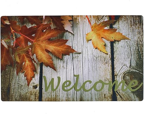 E-view Felpudo de bienvenida para puerta delantera, tapete de goma antideslizante, tapete decorativo para entrada al aire libre, interior, tapete de