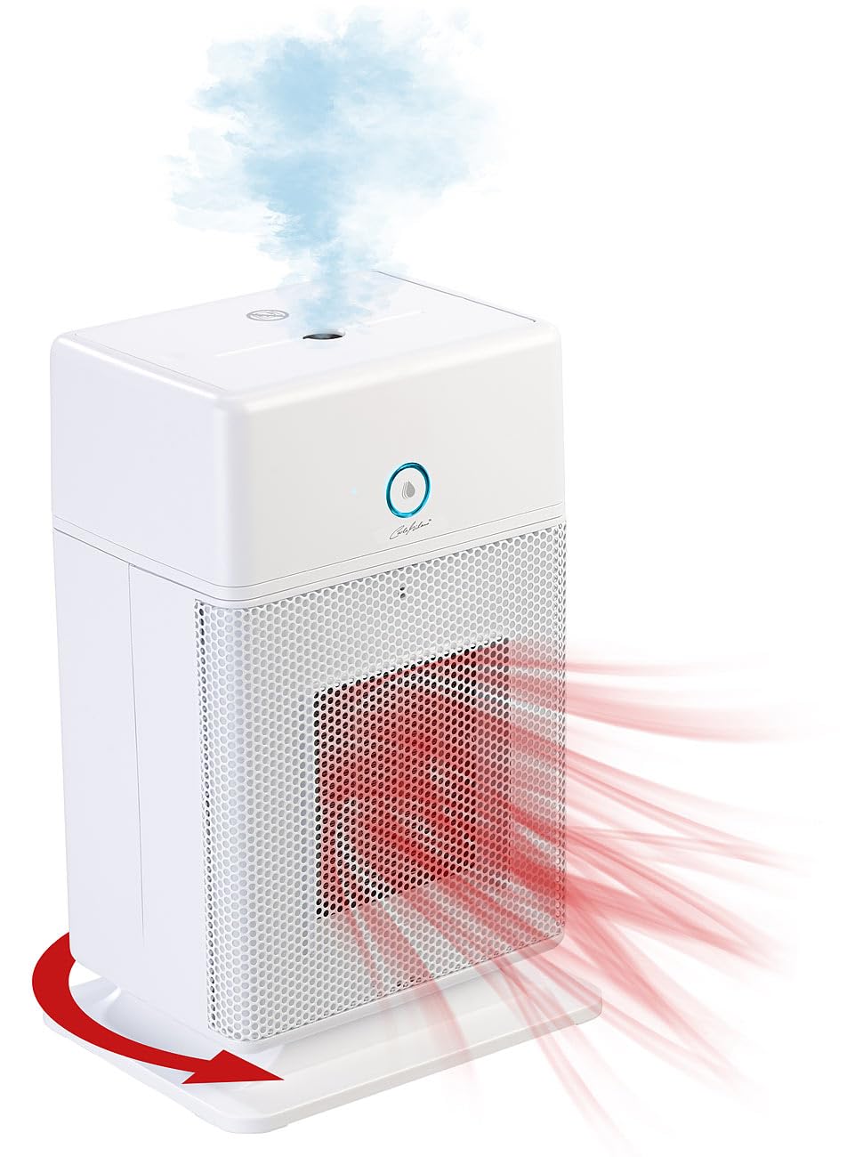 Calefactor cerámico 2 en 1 con humidificador, termostato y oscilación, 1800 W