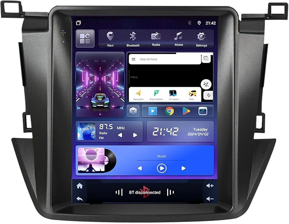 Android 14 Car Stereo For RAV4 2013-2018 With Wireless Carplay Android Auto, Rimoody 9.7 Inch Touch Screen Car Radio With GPS Navigation Bluetooth FM RDS HiFi WiFi + AHD Backup(Color:TS4 9863: 4G+64G)