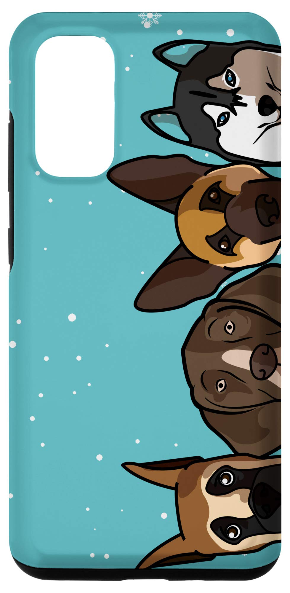 Galaxy S20 Peeping Dogggies Paw Print Pattern Dog Mom Lover Blue Green Case