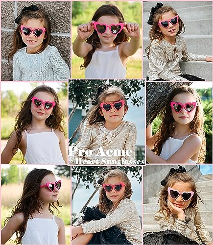 Pro Acme Heart Sunglasses for Toddler Girls,Polarized UV400 Protection Flexible Frame for Outdoor Play Age 3-12 Years2