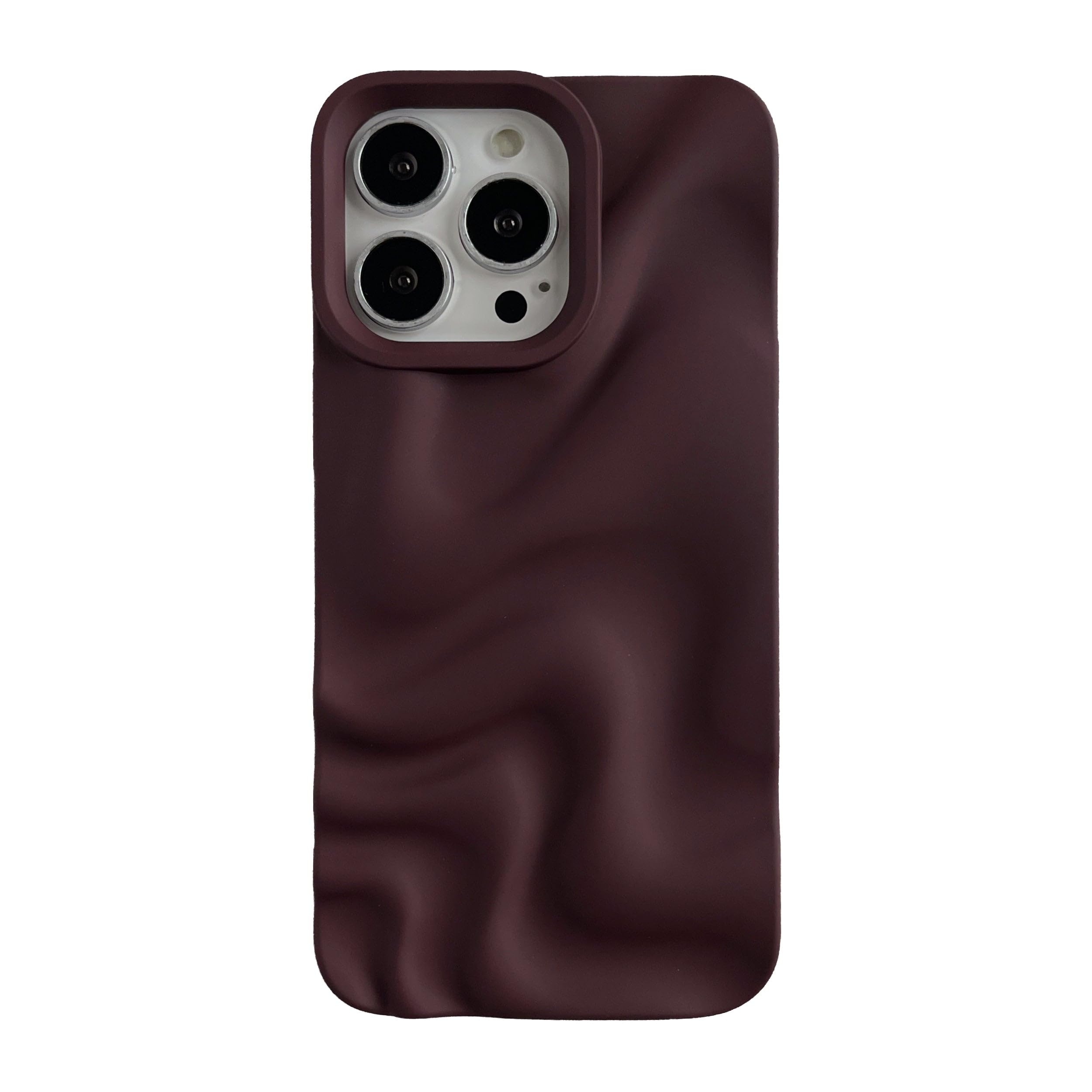 Caseative for iPhone 13 Pro Case,Water Ripple Pattern Wave Phone Case (Wine Red)