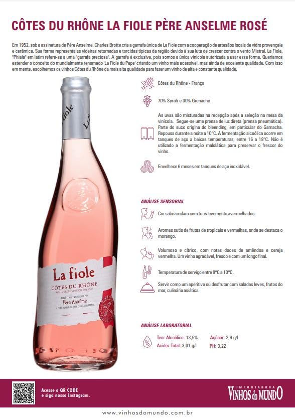 La Fiole Vinho Rose Francês Eden Rose Mediterranee Igp 750Ml