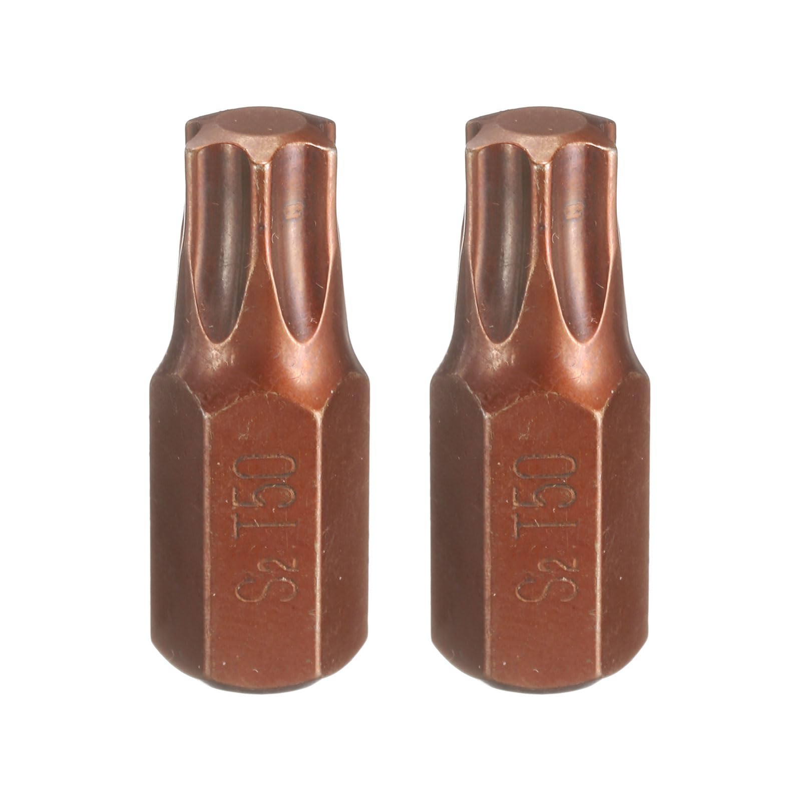 sourcing map 2pcs T50 Torx Screwdriver Bit 10mm Hex Shank 30mm Length S2 Steel Security Tamper Proof 6 Point Head Hex Screw Driver Bits