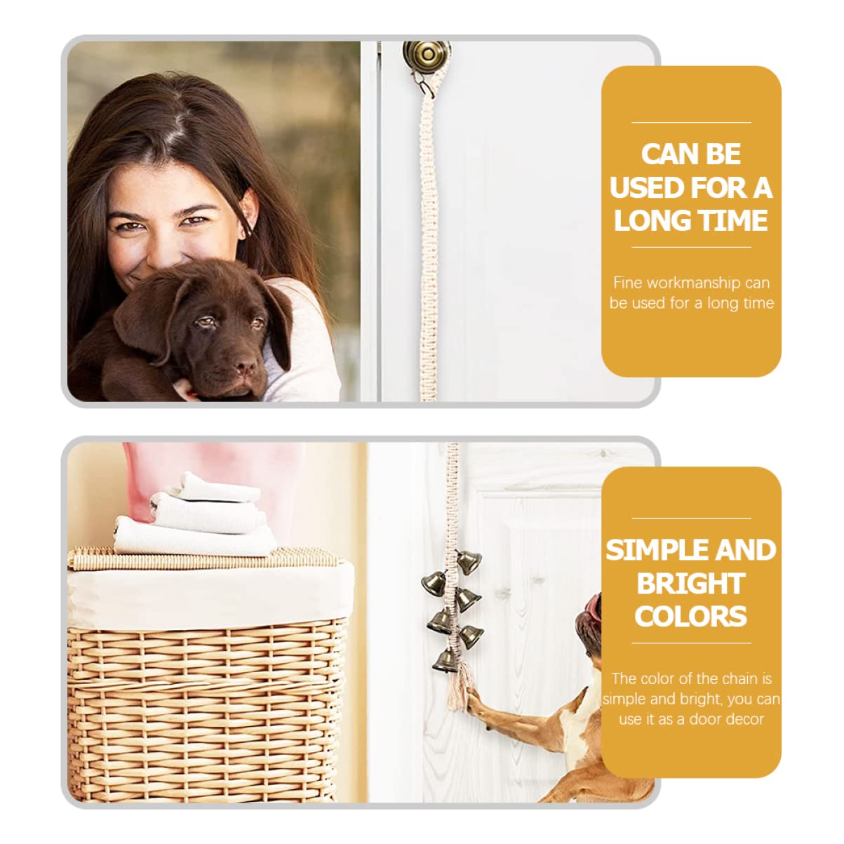 GALPADA Hanging Dog Doorbell Chain Weaving Dog Training Bell for Pet Communication Lightweight and Portable for House Training Durable Design