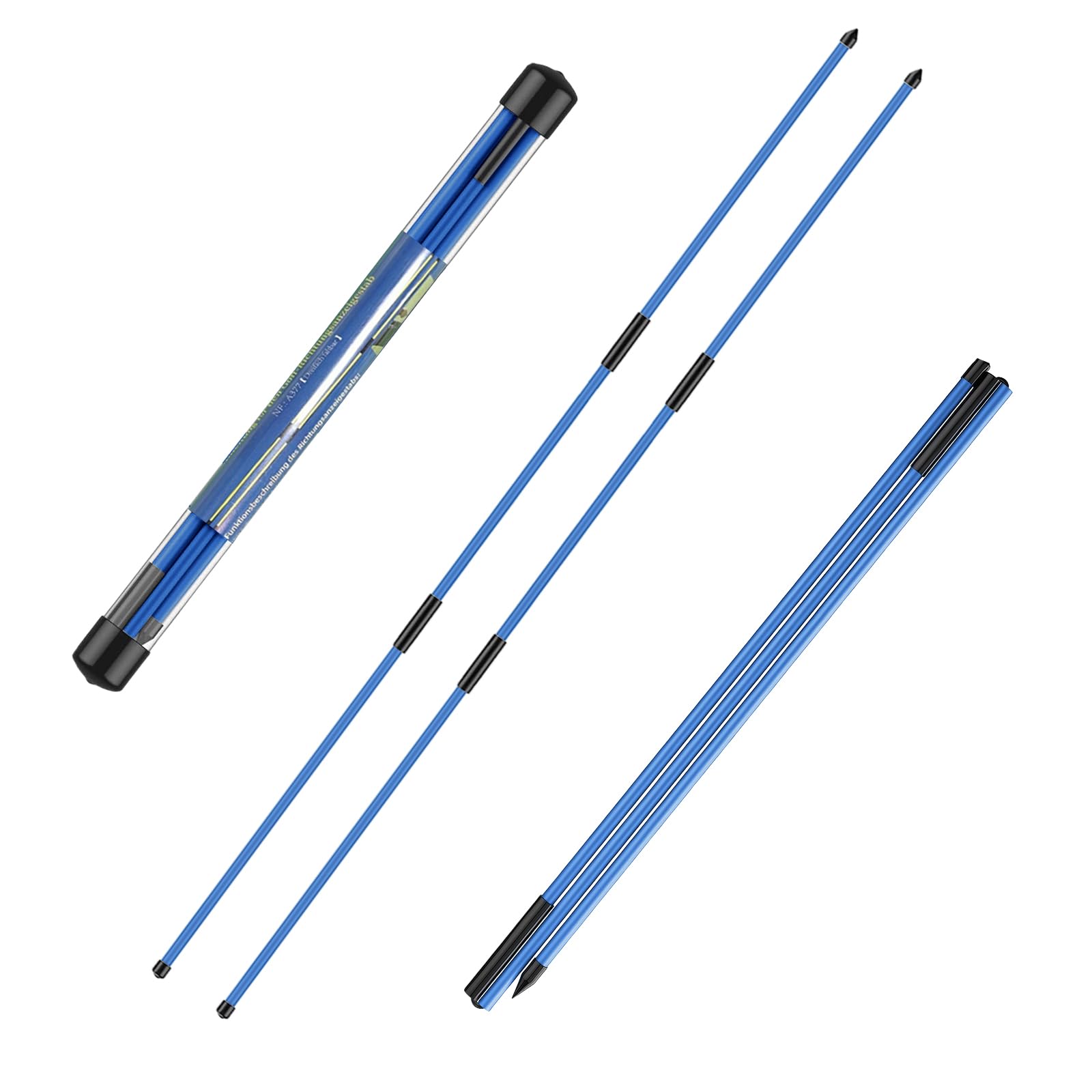 flintronic Golf Alignment Sticks, 2 Stück Klappbar Golfübungsstangen mit Durchsichtigem Aufbewahrungsrohr, Alignment Übungsstangen Schwunghilfe Golfübungsgerät Richtungsanzeige zum Zielen Putten