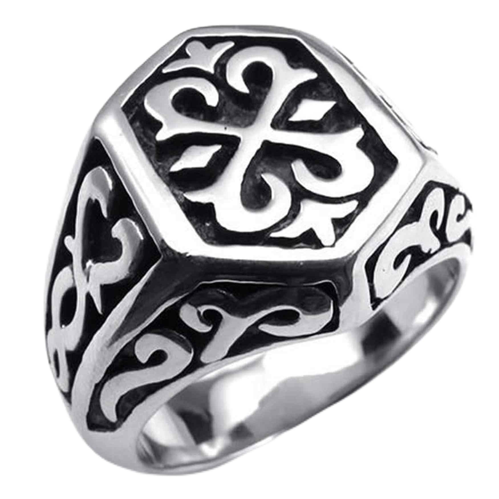 Bague Thors hammer biker anneau homme acier noir cadeau idéal anniversaire