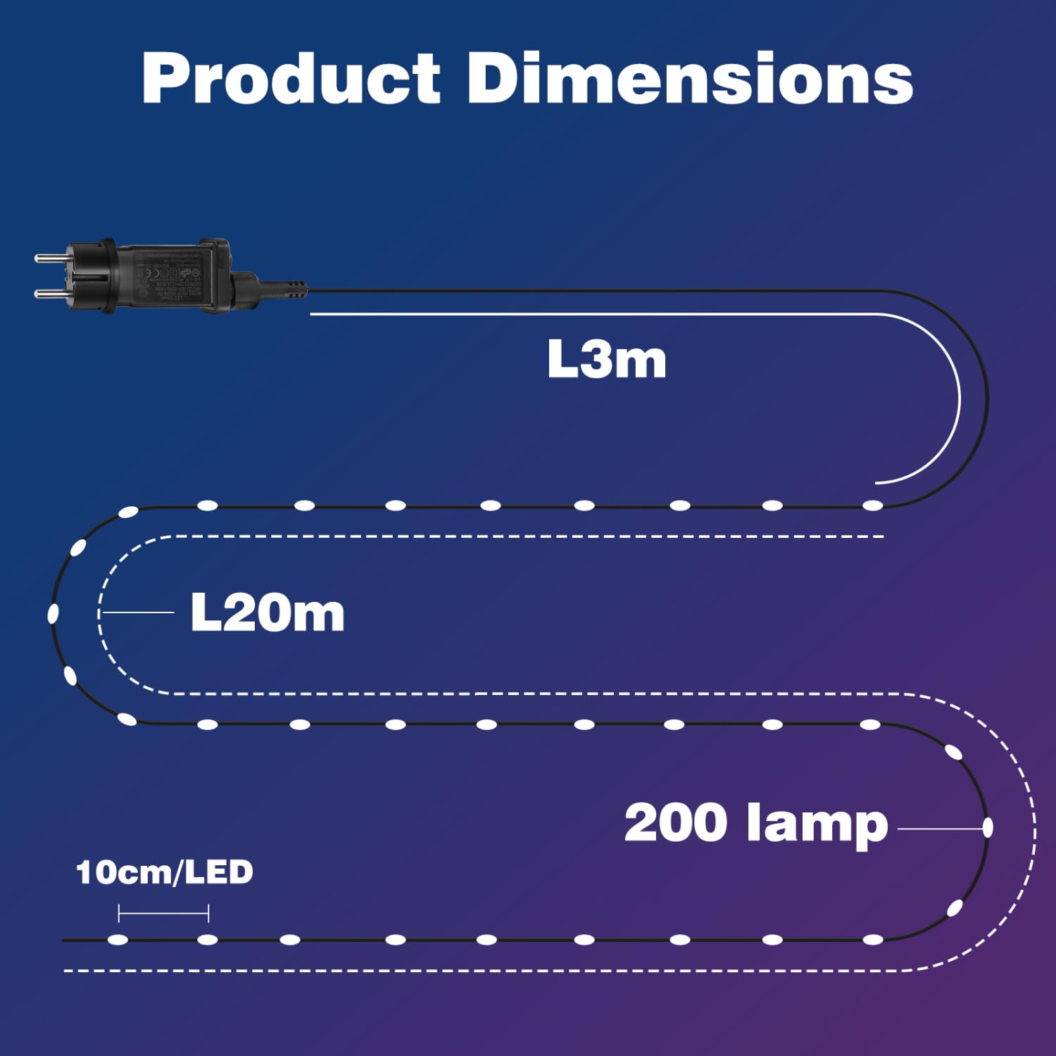 Aigostar RGBIC Smart Lichterkette, 20M 200 LEDs Bluetooth Lichterkette, Musik-Sync, Individuelle Farbsteuerung, 39 Dynamische Effekte, 150+ Szenen, Wasserdicht IP44 für Innen- und Außenbereich 2Pack