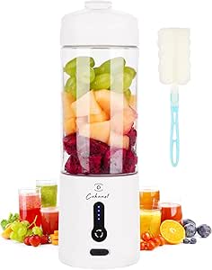 COKUNST Portable Blender, 530 ml Portable Blender for Smoothies and Shakes, Mini Mixer with 6 Blades and Rechargeable Type C, Smoothie Mixer with Ice Cube Tray for Travel, Sports, Kitchen