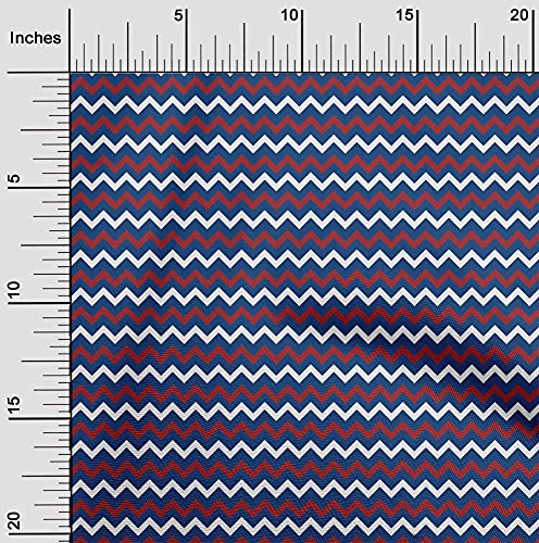 oneOone Cotton Poplin Royal Blue Fabric Stripes Quilting Supplies Print Sewing Fabric By The Yard 56 Inch Wide-42M