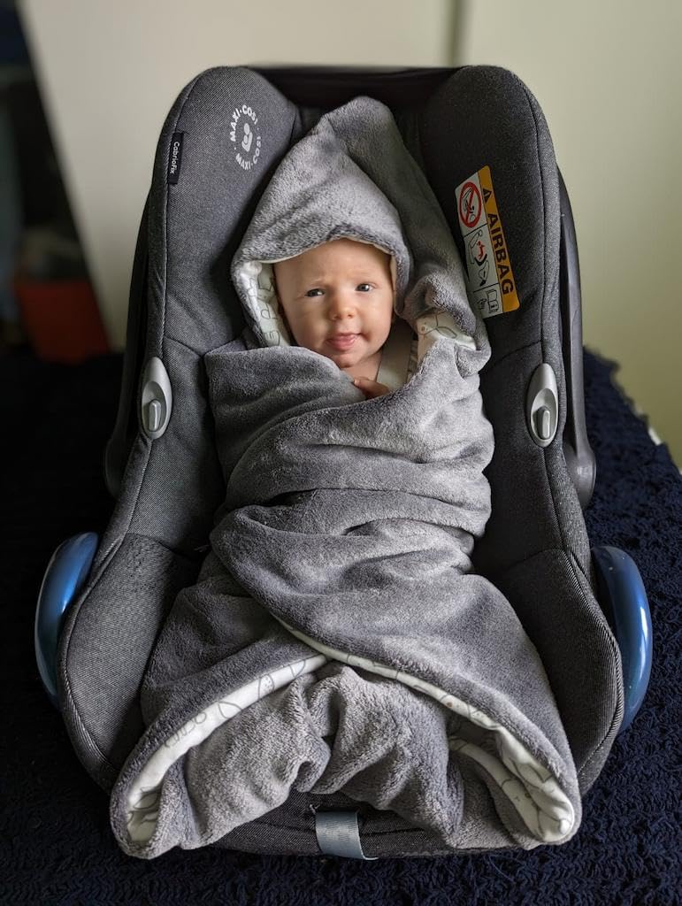 Einschlagdecke für die Babyschale Babyschalenfußsack Sommer Fußsack (Rosa, Schmetterling)