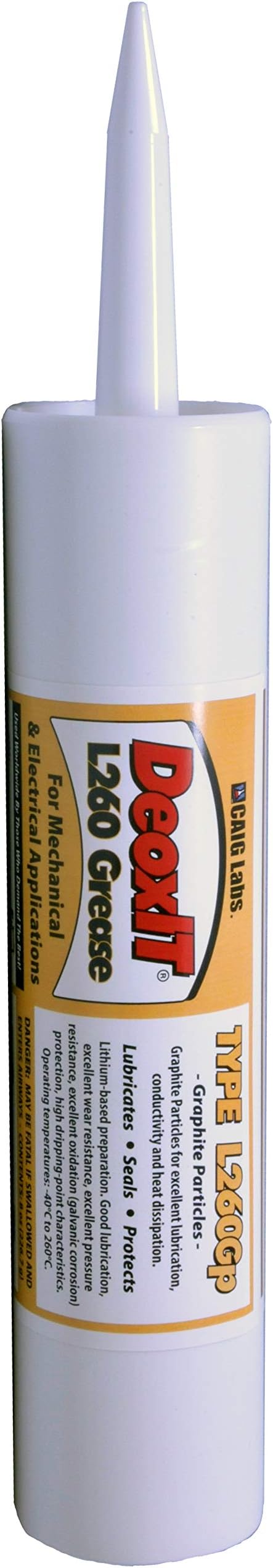 DeoxIT L260-G8TP, Lithium Grease, Graphite Particles, 226g Cartridge Tube, Pack of 1