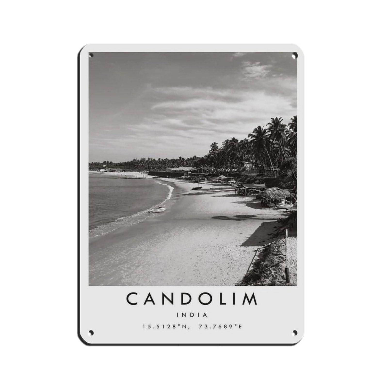 Candolim Travel, India Poster Retro Poster Metal Tin Sign Chic Art Retro Iron Painting Bar People Cave Cafe Family Garage Poster Wall Decoration 12x16inch(30x40cm)