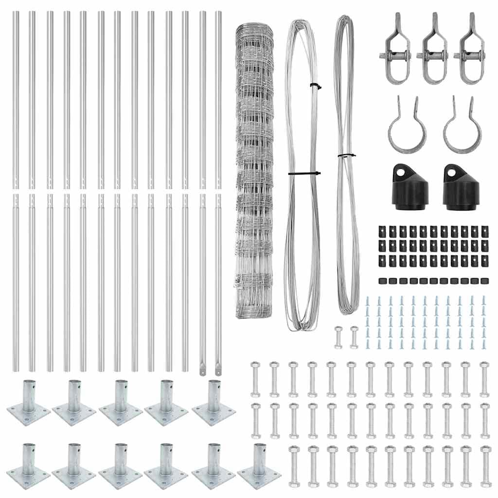 Recinzione da giardino galvanizzata 2500 x 120 cm in acciaio moderno sistema di recinzione per cani gatti pollame e giardino come robusto recinto per patio cortile e campeggio