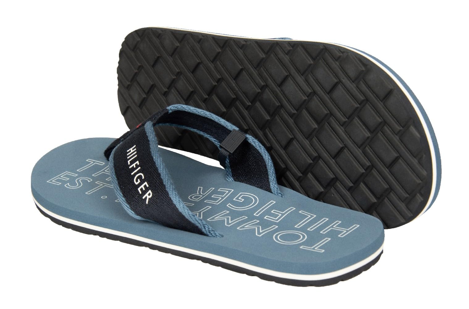 Tommy Hilfiger Chanclas de hombre zapatilla de piscina de playa con encaje en tejido de playa artículo XM0XM02885
