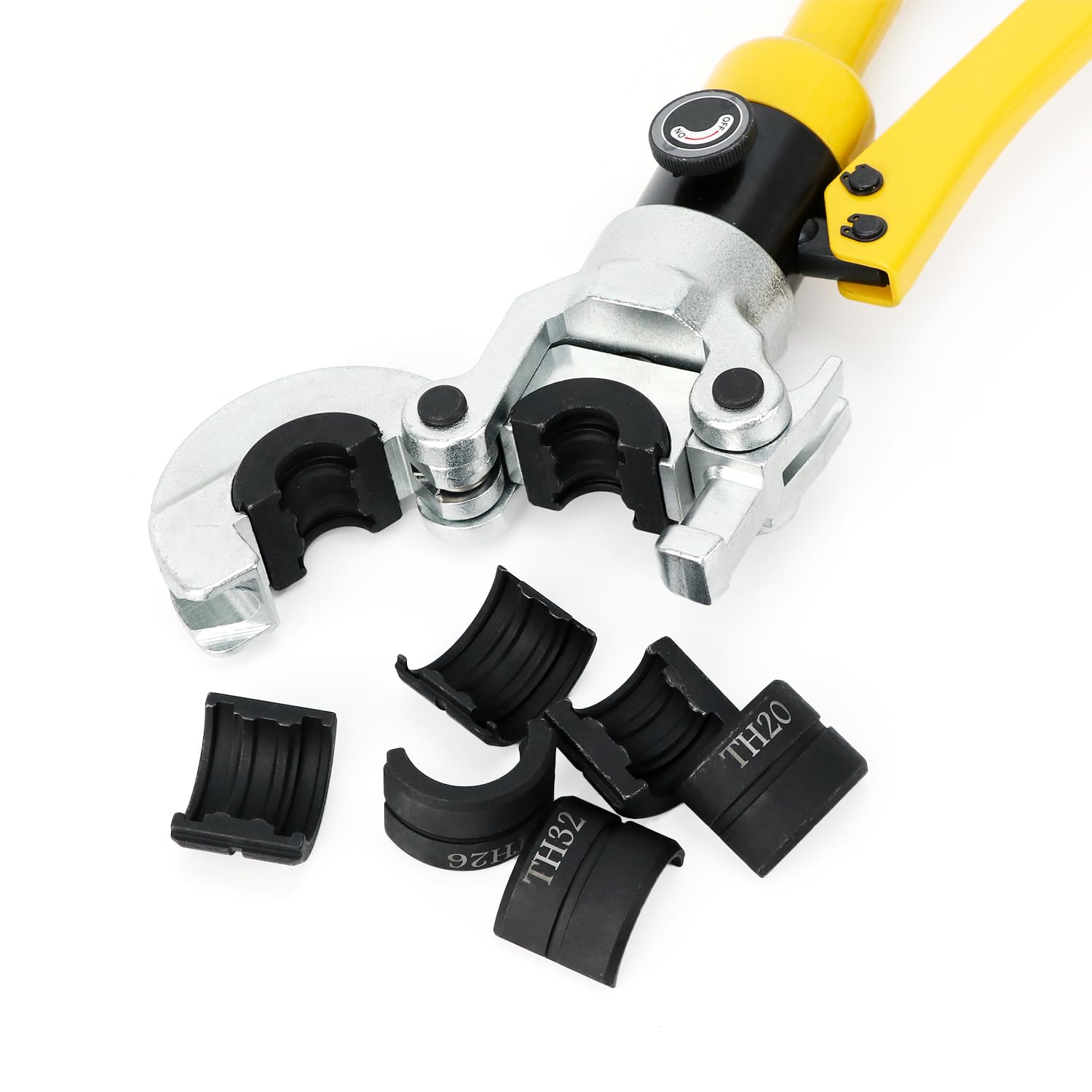 QWORK® Alicates Prensadores Tuberías, 100 kN Prensadora Tubo, Compatible con TH16, TH20, TH26, TH32, solo para Tubos de Aluminio-plástico y Tubos de PEX