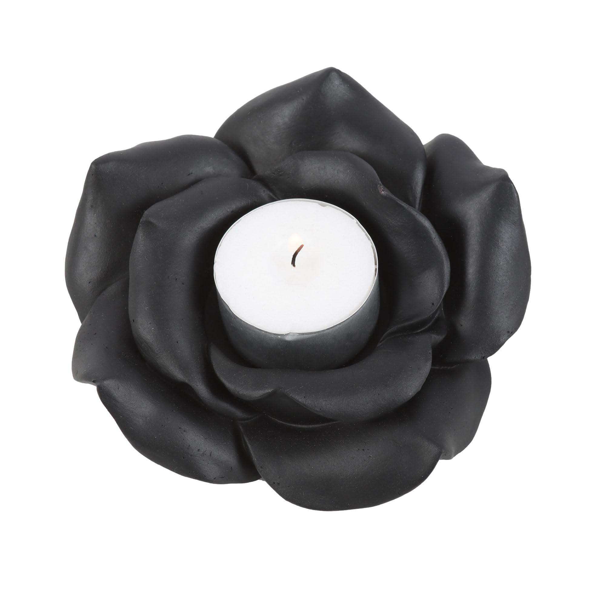 Something Different Black Rose Tealight Holder – Gothic Victorian Vampire Collection, Resin Crafted, Intricately Designed Candle Holder for Romantic Ambience, Home Decor and Unique Gifts