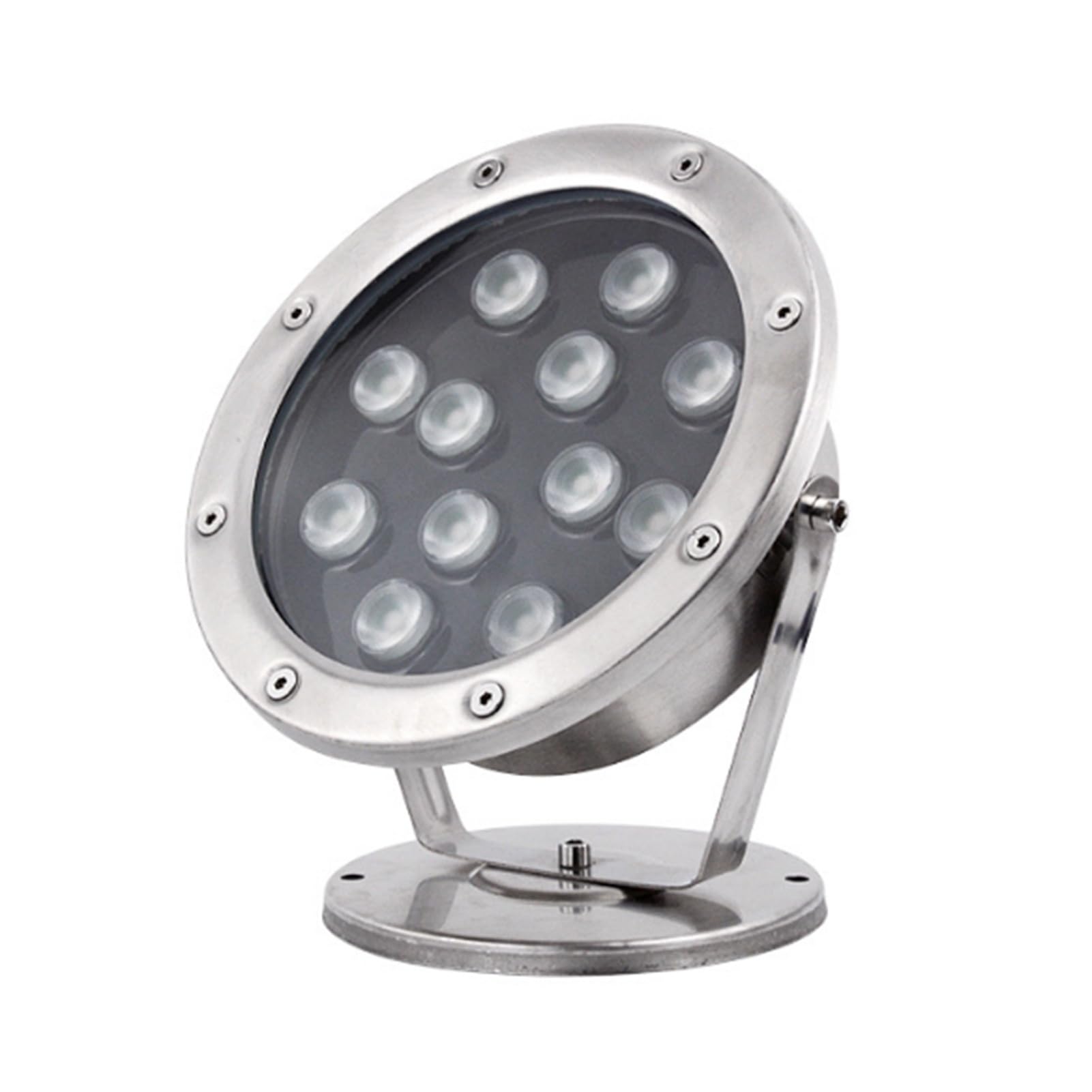 LlpsmengAE Underwater Pond Light LED Fountain Light Low Voltage 12/24V IP68 Waterproof Stainless Steel Spotlight for Swimming Pool Rockery Hotel Waterfall(Red,18W-AC12V)