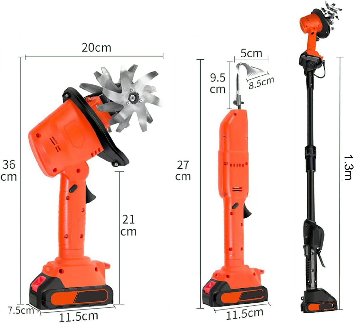 21V Cordless Mini Tiller, Coltivatore elettrico a 4 file per diserbo da giardino.Tappo rotante portatile leggero con serratura di sicurezza.Ideale per i letti a fiori e la manutenzione del terreno veg