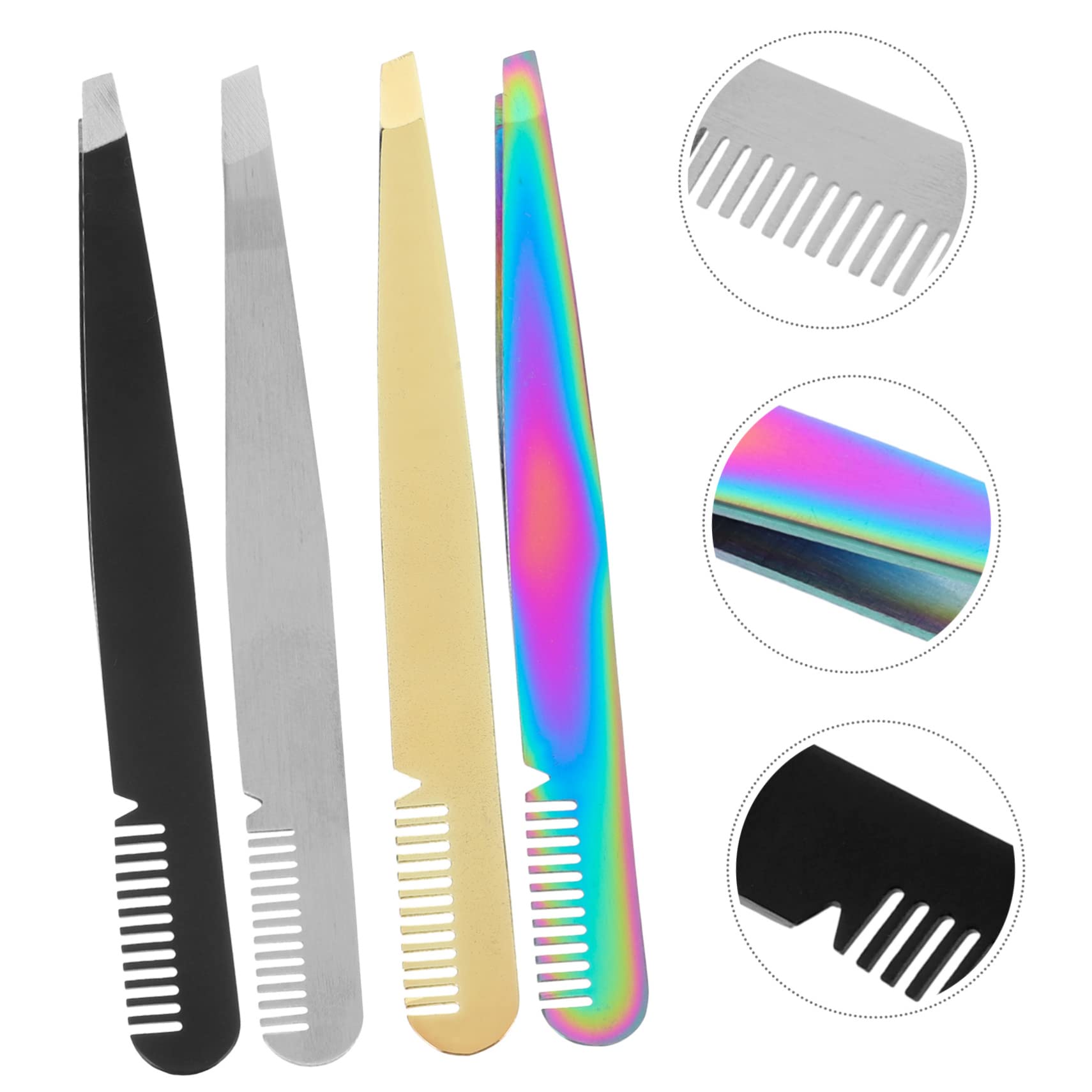Mipcase 20pezzi Pinzette Per Sopracciglia Inossidabile Professionale Per Donne Design Elegante e Facile Da Pulire Per Rimuovere Sottocutanei e Trucco