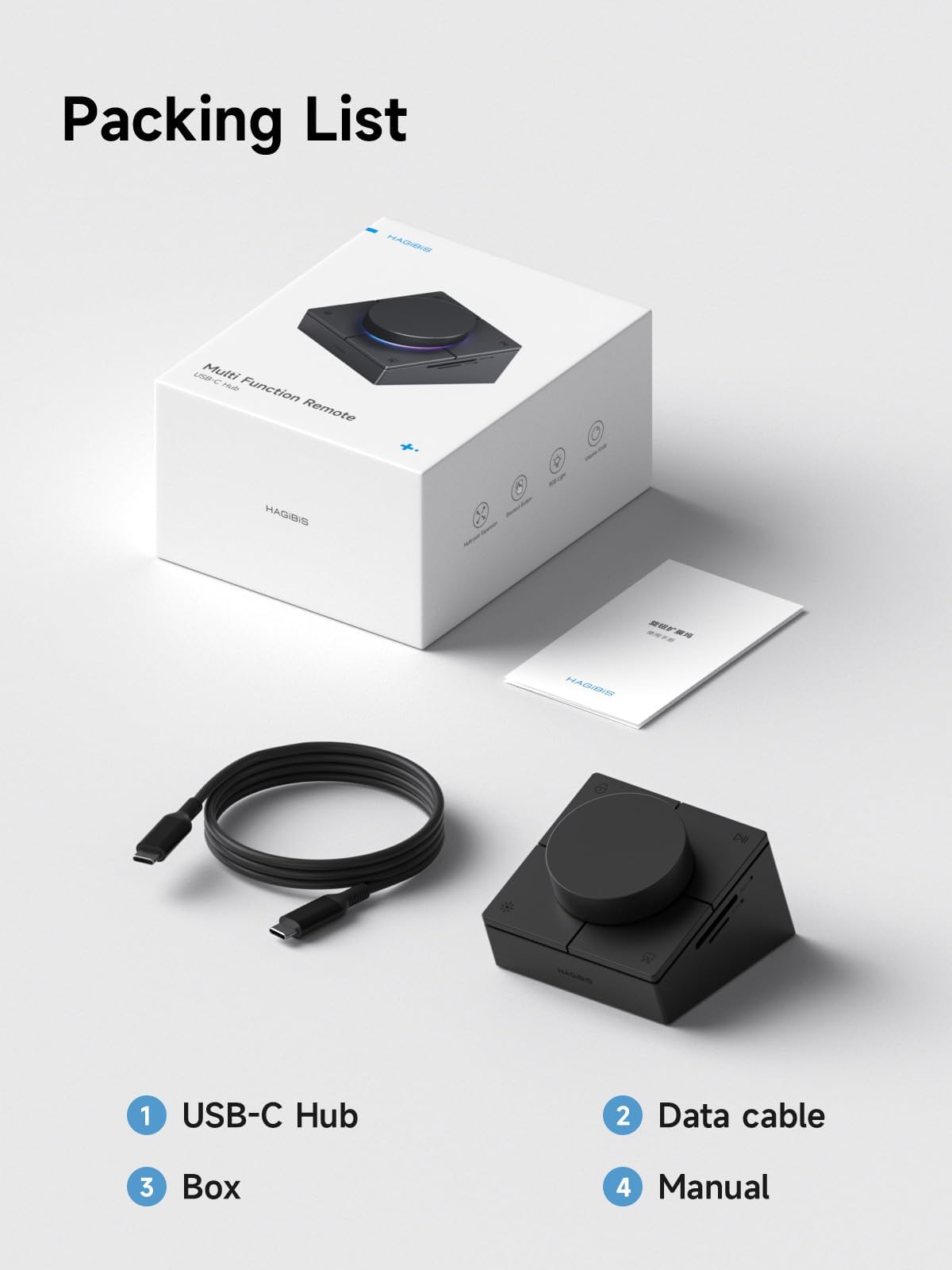 Hagibis Hub USB C con pulsanti di scelta rapida, docking station RGB Type-C con USB-C da 5 Gbps, 2 USB 3.0, jack da 3,5 mm, SD/Micro SD3.0, USB2.0 per MacBook iPad Pro Laptop (Black AG)