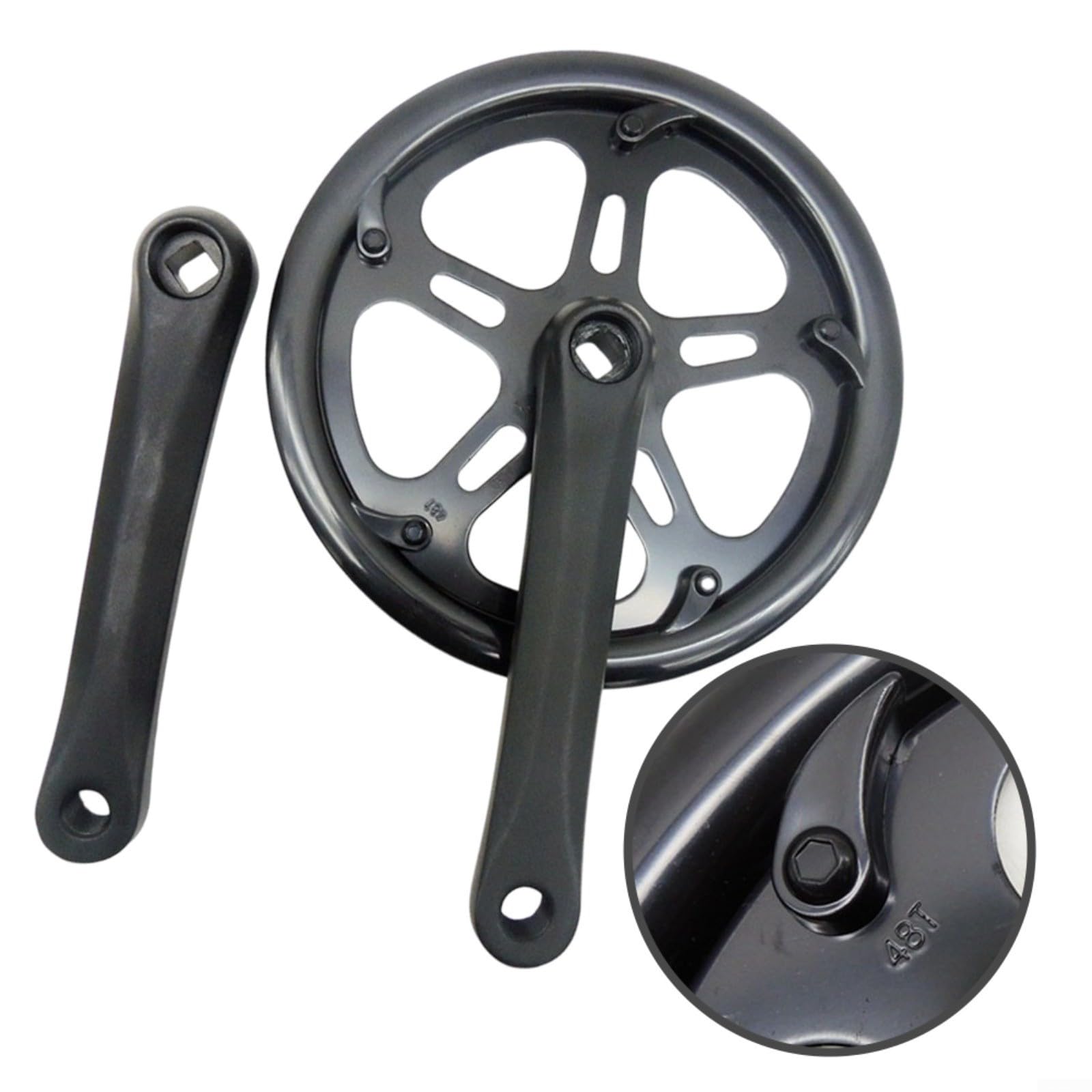 B&A 48T Kurbelgarnitur – Für Bahnrad & Single Speed, 170mm Kurbelarm, 130mm Lochkreis, Schwarz B&A 48T Kurbelgarnitur – Für Bahnrad & Single Speed, 170mm Kurbelarm, 130mm Lochkreis, Schwarz