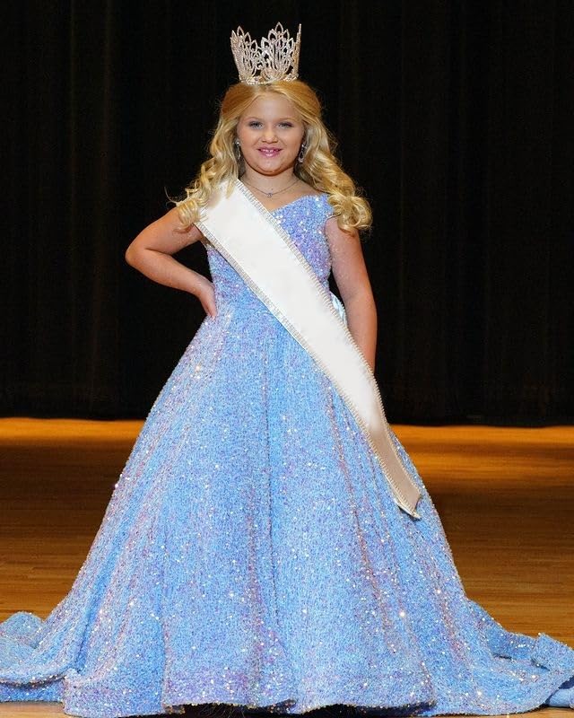 Sequin Girls Pageant Dresses Off Shoulder Sparkly Flower Girl Dresses for Wedding Birthday Party Gowns4