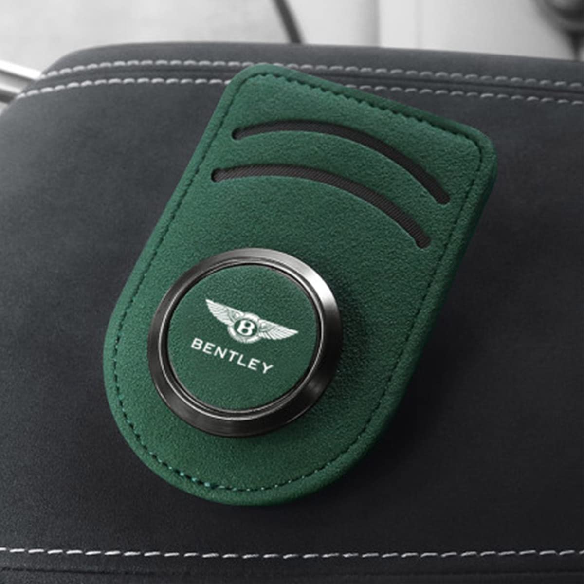 Car Glasses Holder for Bentley Bentayga Continental Azure Flying Spur Mulsanne Arnage, Magnetic PU Leather Eyeglasses Mount Hanger Clip Visor Accessories for Car